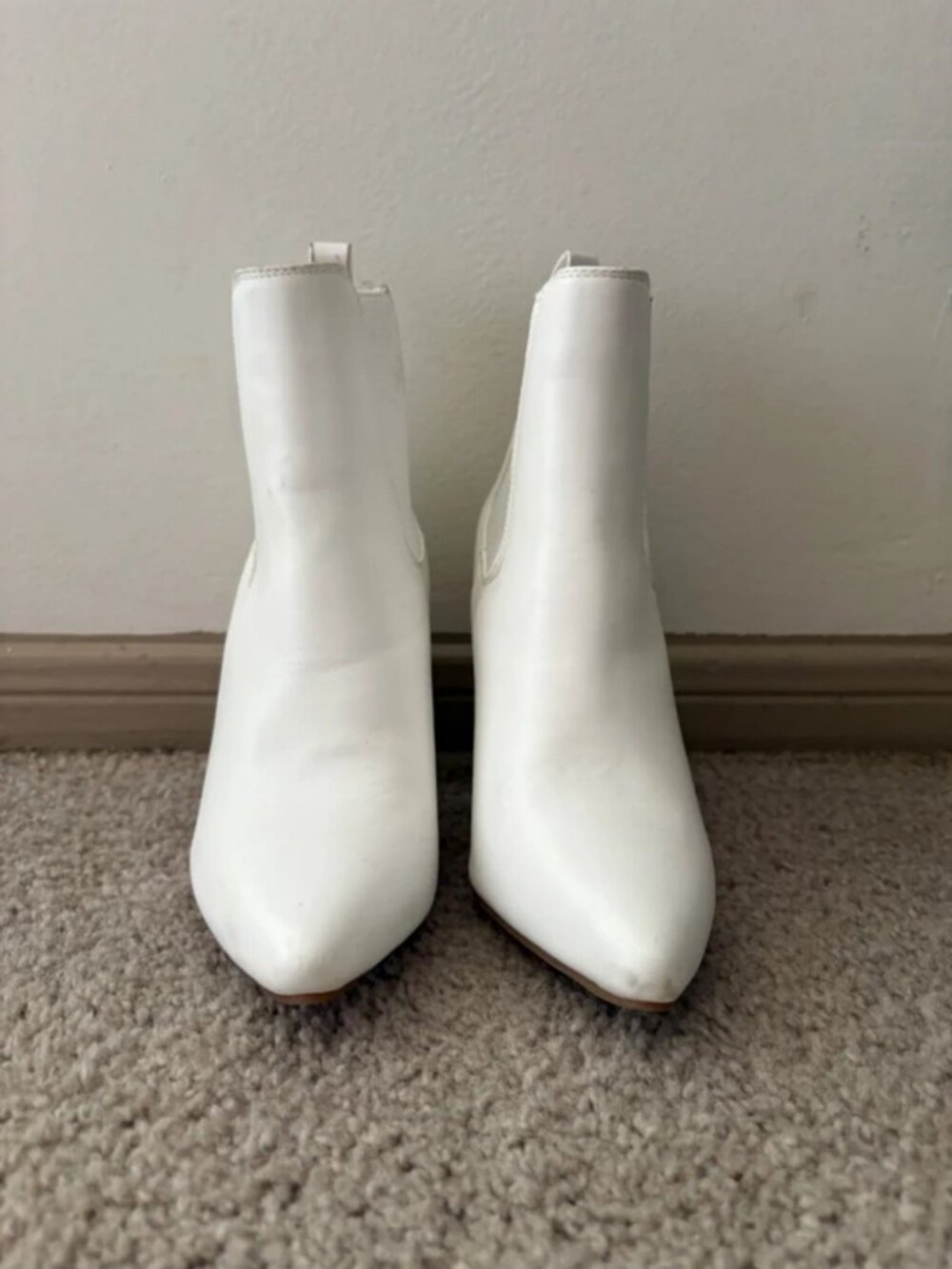 White heeled boots